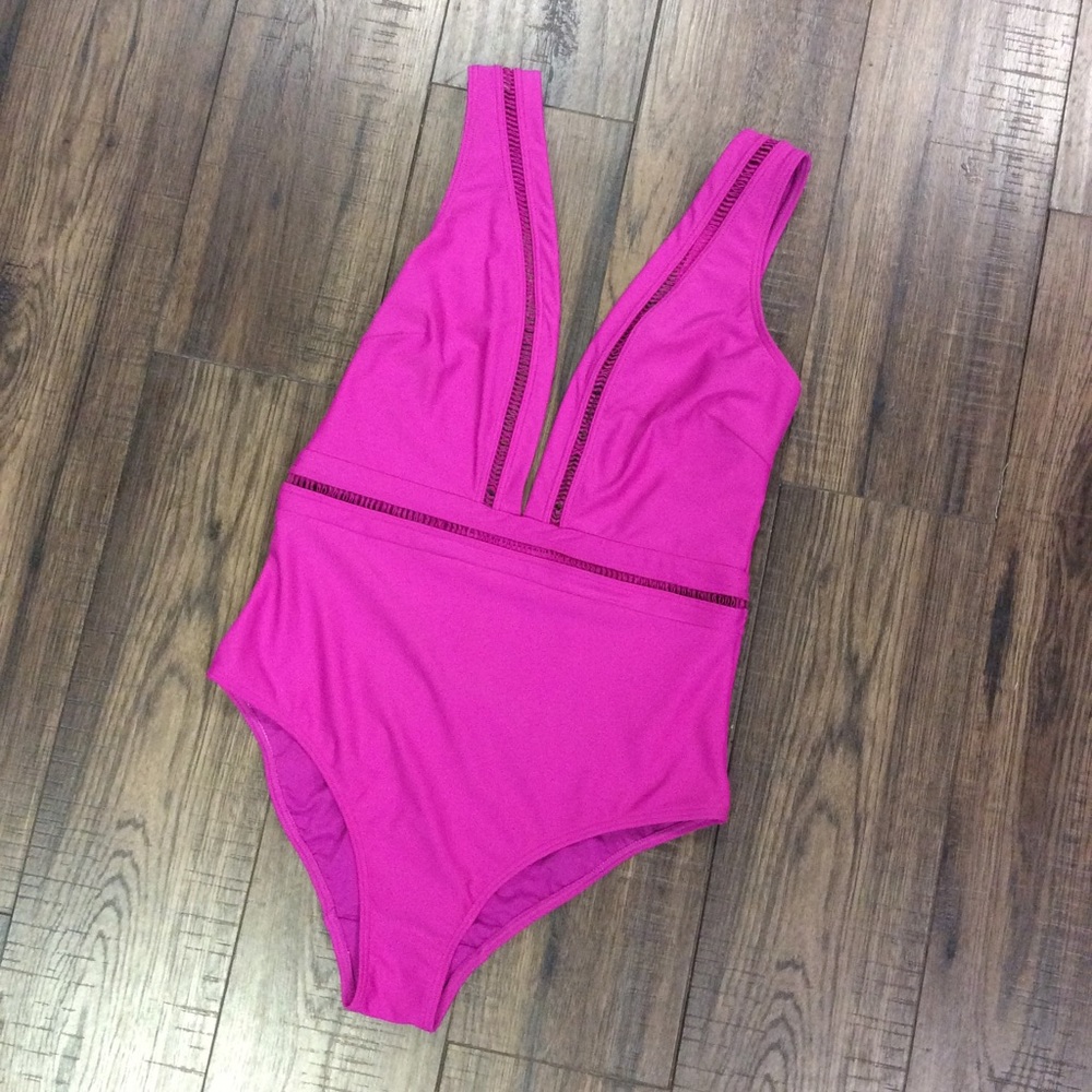 Ted Baker London Pointelle Deep V Swimsuit - Picture 3 of 6